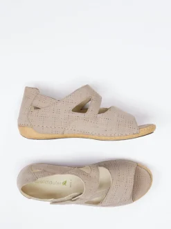 – Komfortsandale aus Veloursleder Taupe*Waldläufer Clearance