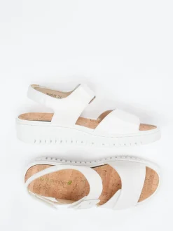 Damen Waldläufer – Komfortsandale aus Kalbleder Offwhite