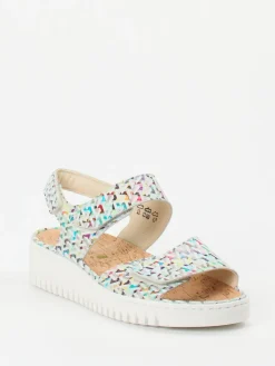 Damen Waldläufer – Komfortsandale aus geprägtem Leder color