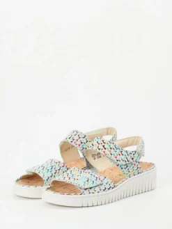 Damen Waldläufer – Komfortsandale aus geprägtem Leder color