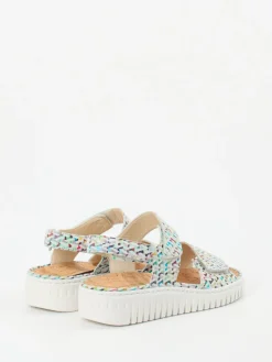 Damen Waldläufer – Komfortsandale aus geprägtem Leder color