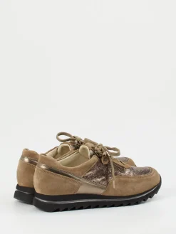 Damen Waldläufer – Komfort-Sneaker aus Veloursleder Taupe