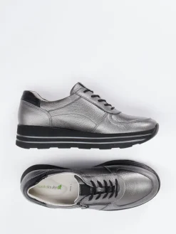 Damen Waldläufer – Komfort-Sneaker aus Metallicleder