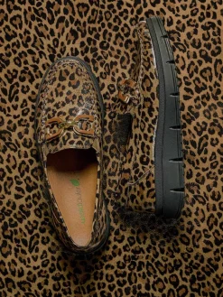 – Loafer aus geprägtem Leder in Leoprint*Waldläufer Clearance