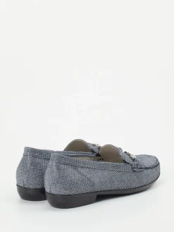 Damen Waldläufer – Loafer aus geprägtem Leder jeans