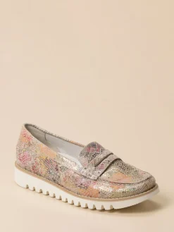 Damen Waldläufer – Loafer aus geprägtem Leder color