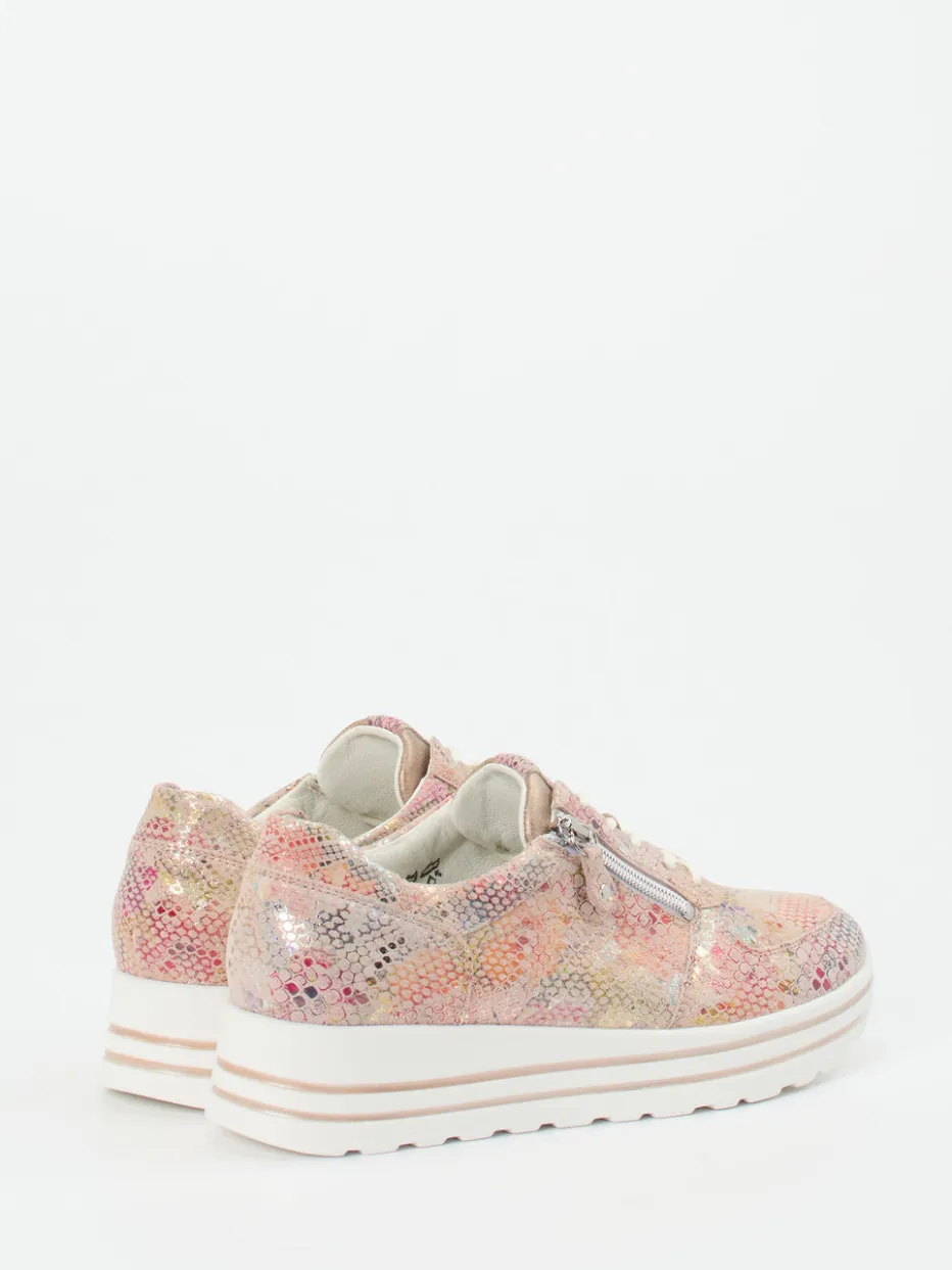 – Plateau-Sneaker aus geprägtem Leder metallic*Waldläufer Discount