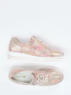 – Plateau-Sneaker aus geprägtem Leder metallic*Waldläufer Discount