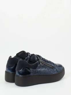 – Plateau-Sneaker aus Metallicleder Nacht*Waldläufer Clearance