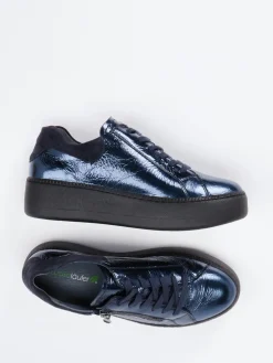 – Plateau-Sneaker aus Metallicleder Nacht*Waldläufer Clearance