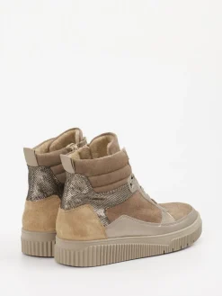Damen Waldläufer – Schnürboots aus Veloursleder taupe