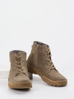 Damen Waldläufer – Schnürboots aus Nubukleder Sand