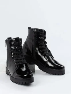 Damen Waldläufer – Schnürboots aus Lackleder