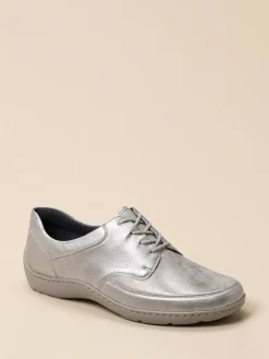– Schnürschuh aus Metallicleder silberfarben*Waldläufer Clearance