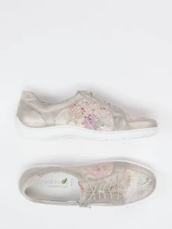 Damen Waldläufer – Schnürschuhe aus Leder-Mix Pastelloptik