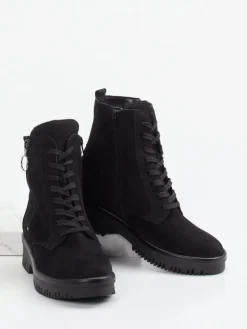 Damen Waldläufer – Schnürstiefelette aus Nubukleder