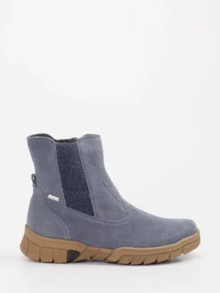 Damen Waldläufer – Stiefelette aus Veloursleder grau