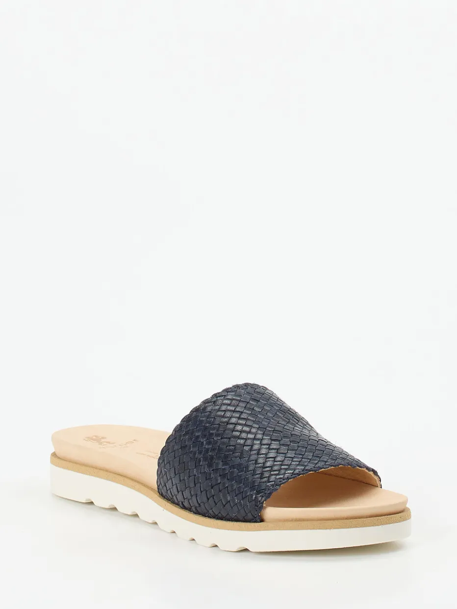 Damen Werner – Pantolette aus Flechtleder Dunkel