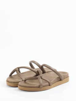 – Pantolette aus Kalbleder in Taupe*Werner Clearance