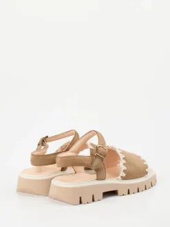 Damen Werner – Sandale aus Nubukleder in Sand