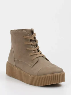 Damen Werner – Schnürboots aus Nubukleder in Taupe
