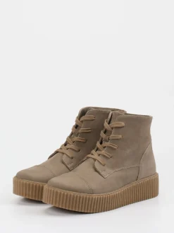 Damen Werner – Schnürboots aus Nubukleder in Taupe