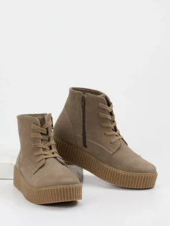 Damen Werner – Schnürboots aus Nubukleder in Taupe