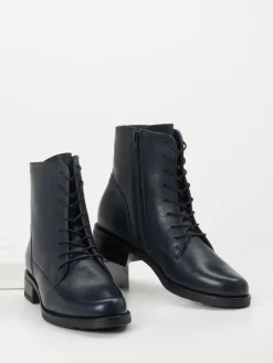 Damen Werner – Schnürstiefelette aus Kalbleder Dunkel