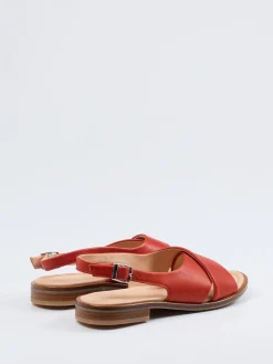 Damen Werner – Slingback-Sandalen aus Kalbleder ziegelrot