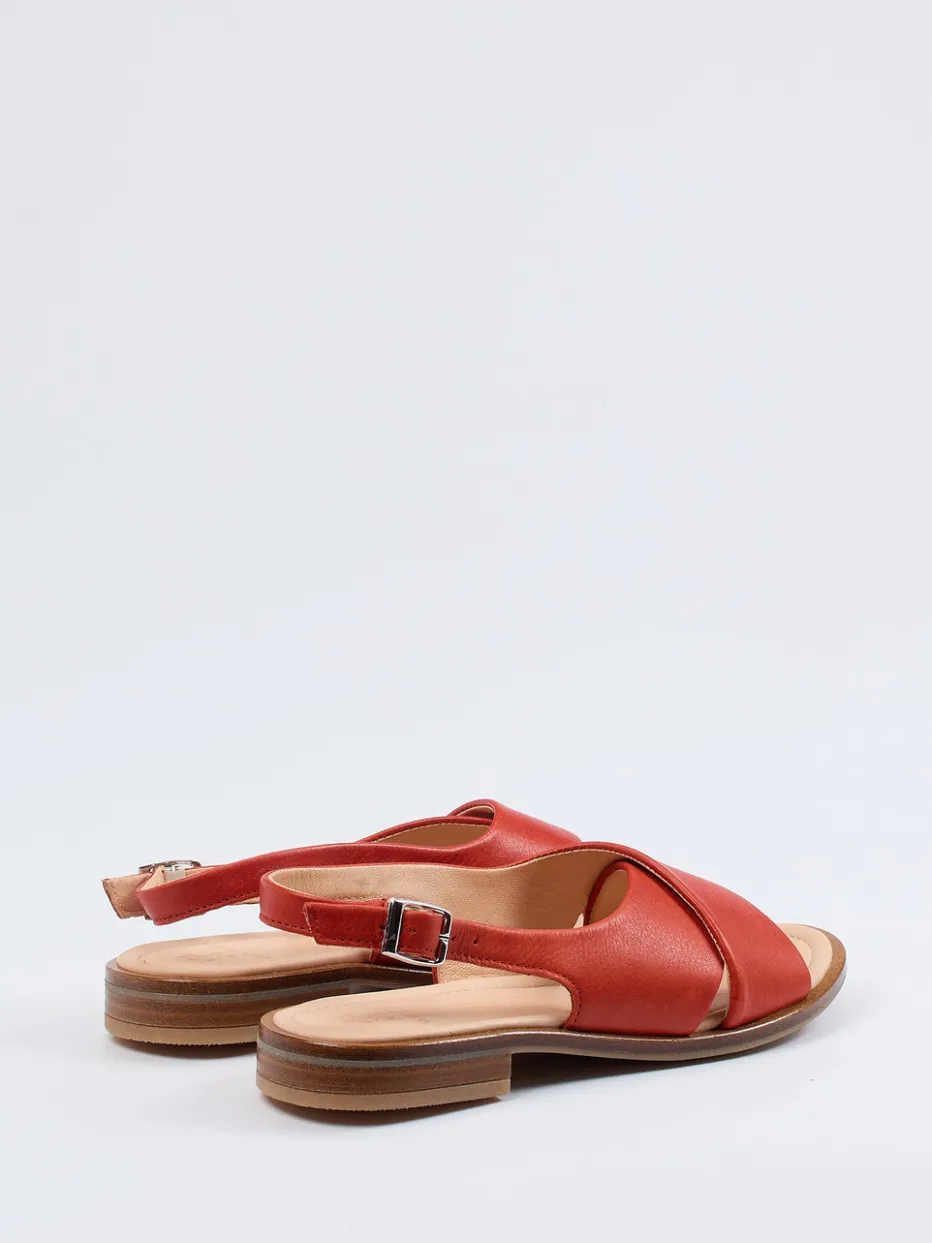 Damen Werner – Slingback-Sandalen aus Kalbleder ziegelrot
