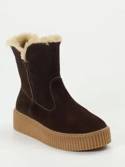 Damen Werner – Stiefelette aus Nubukleder Dunkel