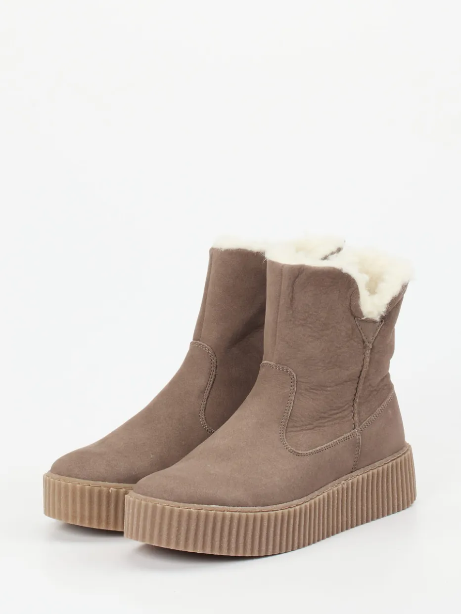 Damen Werner – Stiefeletten aus Nubukleder in Taupe
