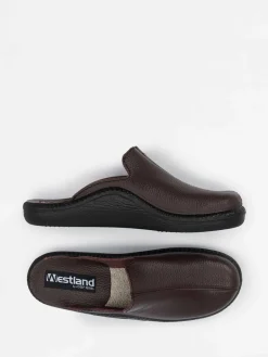 Herren Westland – Hausschuh aus Kalbleder Dunkelbraun