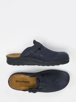 Herren Westland – Hausschuh-Clog aus Nubukleder Dunkel