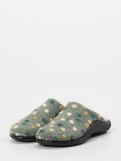 Damen Westland – Pantoffeln aus Wollfilz grau gepunktet