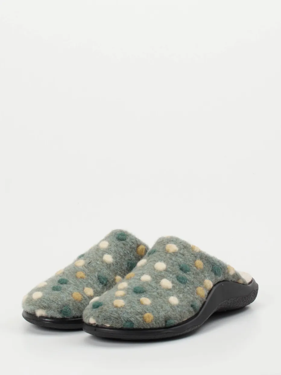 Damen Westland – Pantoffeln aus Wollfilz grau gepunktet