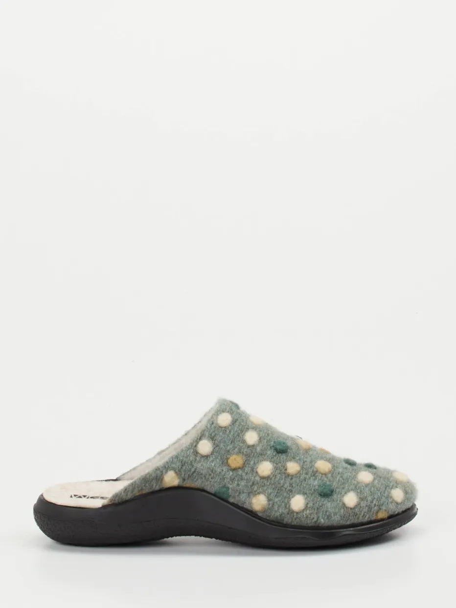 Damen Westland – Pantoffeln aus Wollfilz grau gepunktet