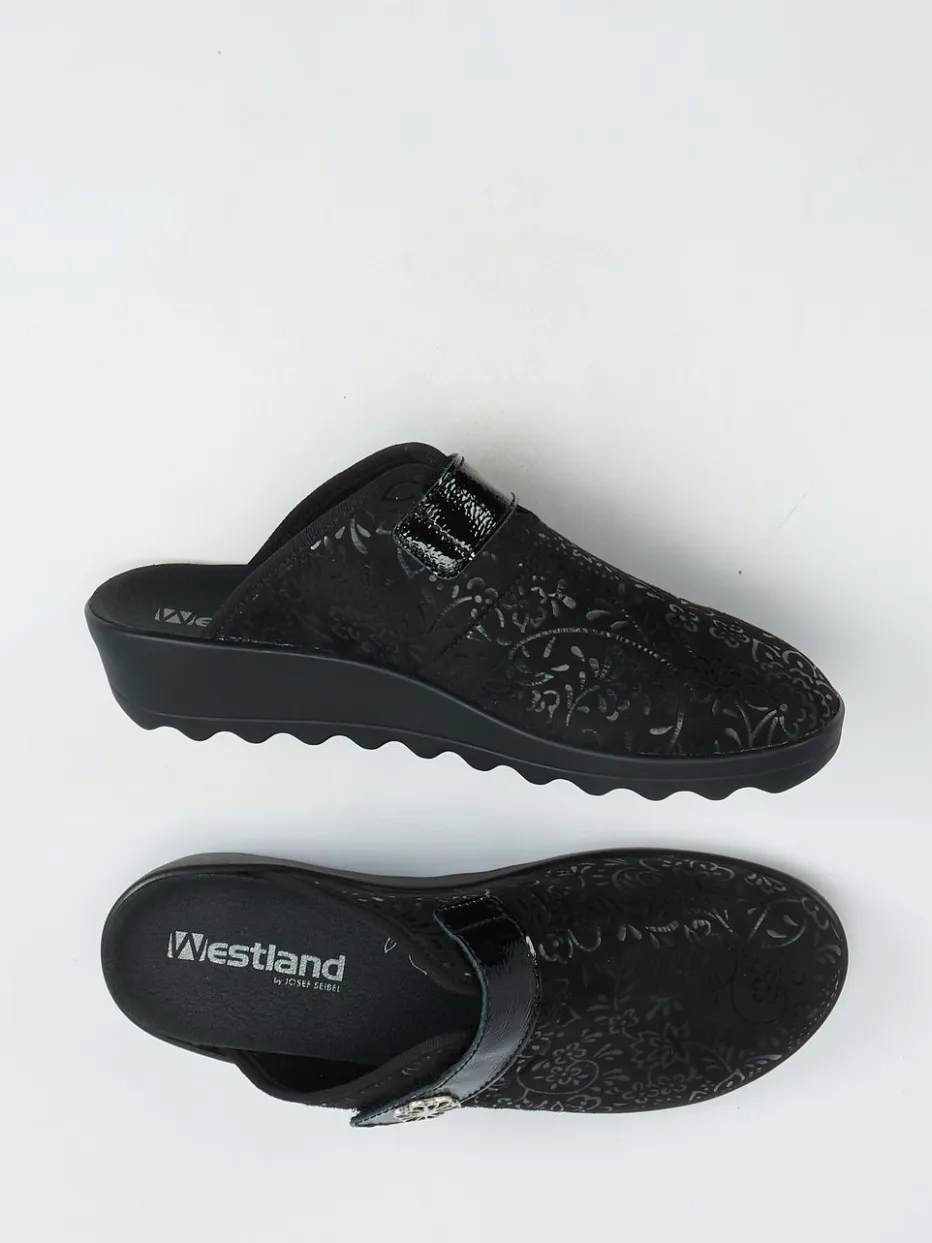 Damen Westland – Pantolette aus Textil mit Blütenapplikation