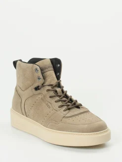 – High-Top Sneaker aus Nubukleder Sandbeige*Woolrich