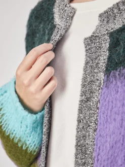 Damen Yippie Hippie – Strickjacke aus Textil Dunkel